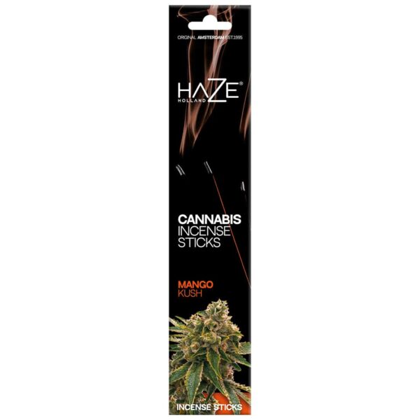 Sort og rød æske med Haze cannabis røgelsespinde